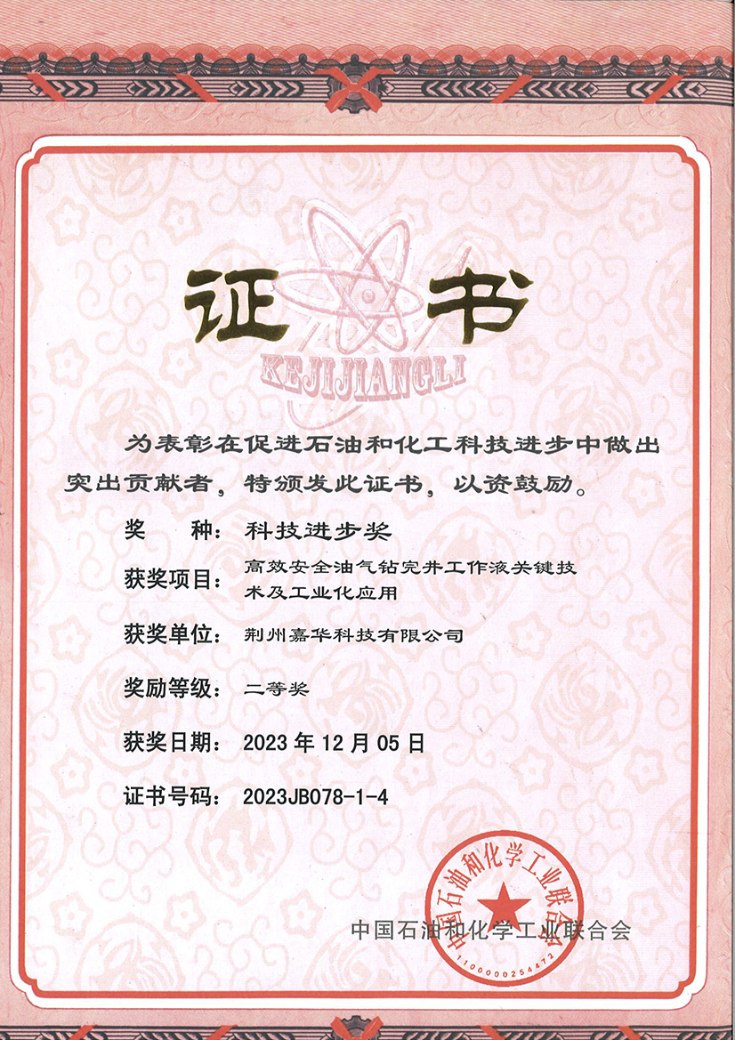 2023年石化聯(lián)合會(huì )科技進(jìn)步二等獎